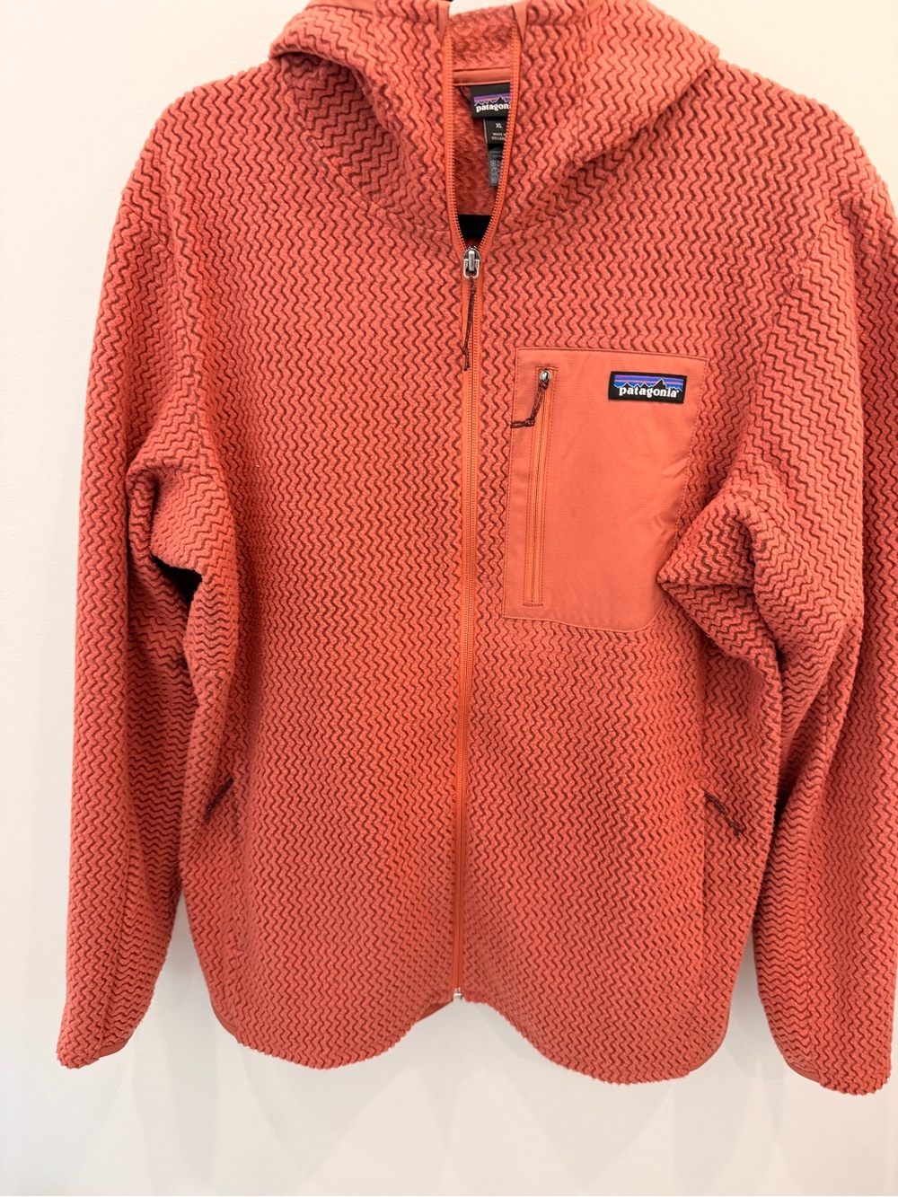 Patagonia Women’s R1 Zip-Up Hooded Sweater Jacket - Coral